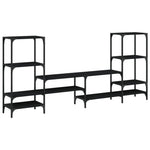 Fekete szerelt fa TV-szekrény 206,5x28,5x95 cm 2