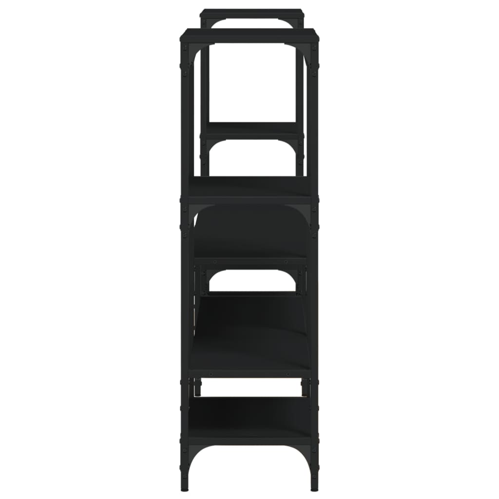 Fekete szerelt fa TV-szekrény 206,5x28,5x95 cm 6