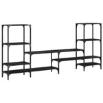 Fekete szerelt fa TV-szekrény 206,5x28,5x95 cm 7