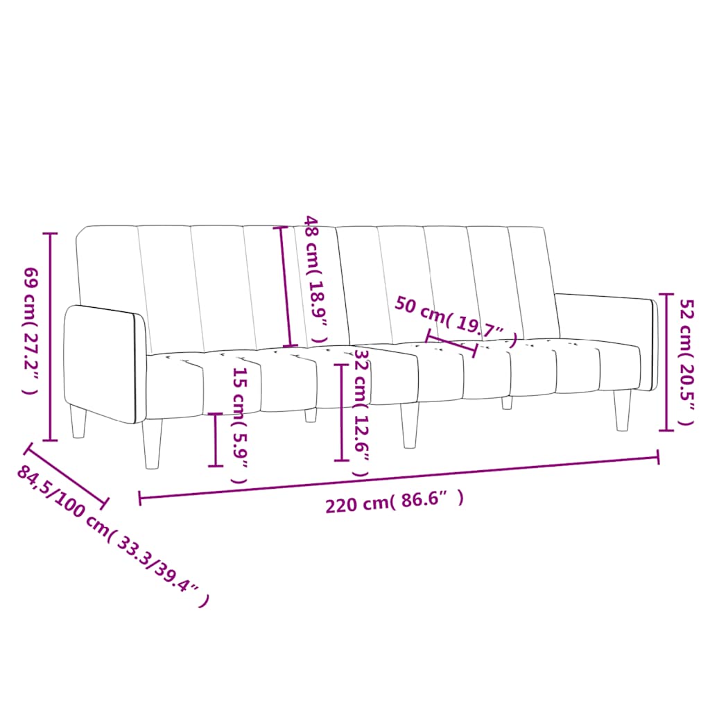 Kétszemélyes rózsaszín bársony kanapéágy 11