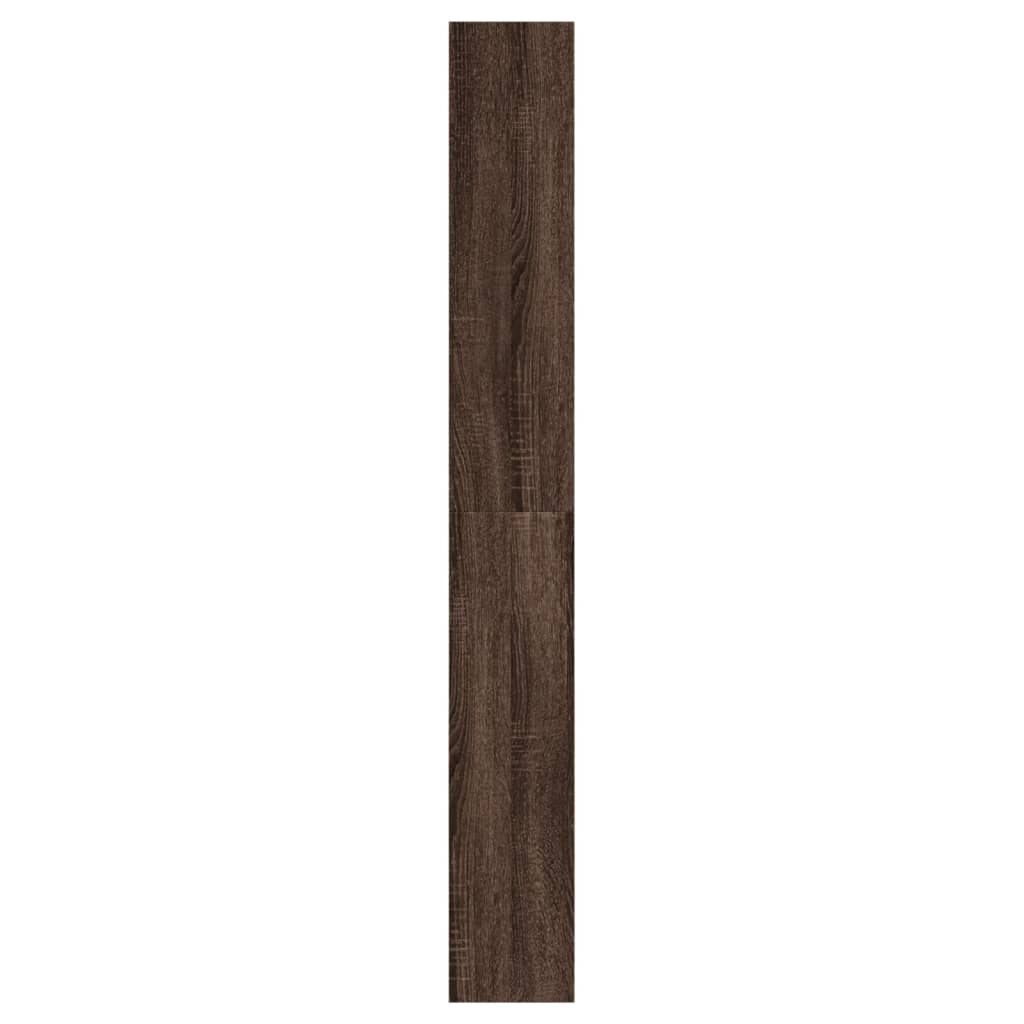 Barna tölgyszínű szerelt fa cipőszekrény 60 x 21 x 163,5 cm 6