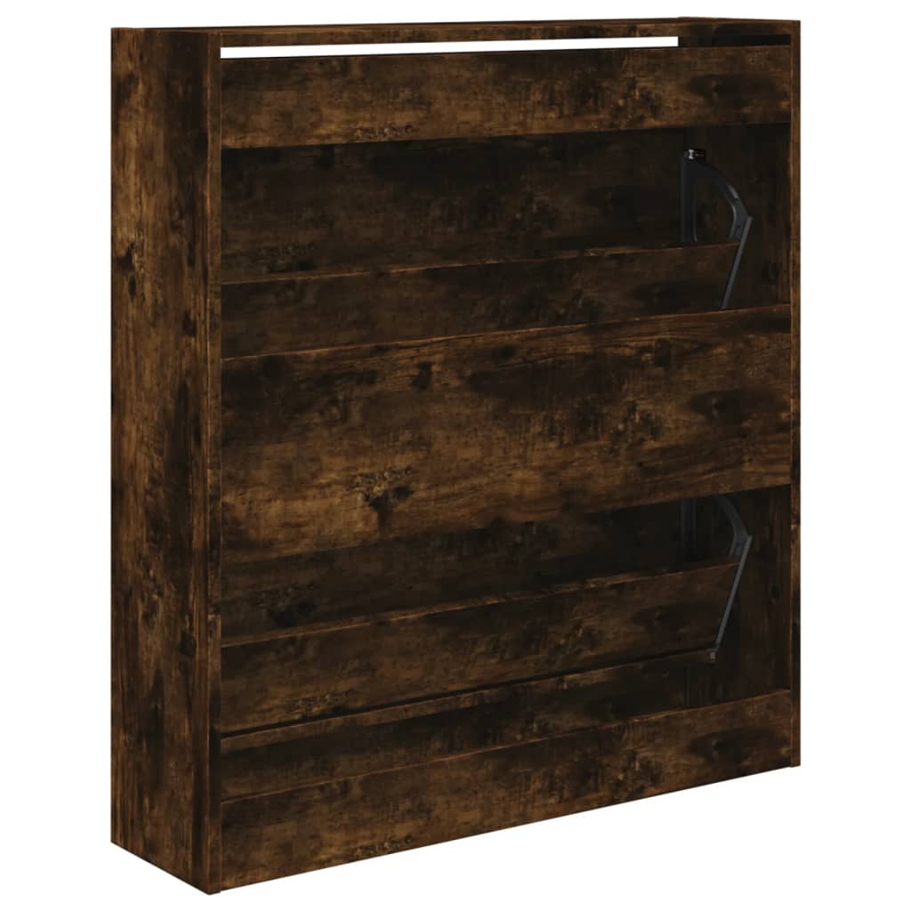 Füstös tölgy színű szerelt fa cipőszekrény 80 x 21 x 87,5 cm 7