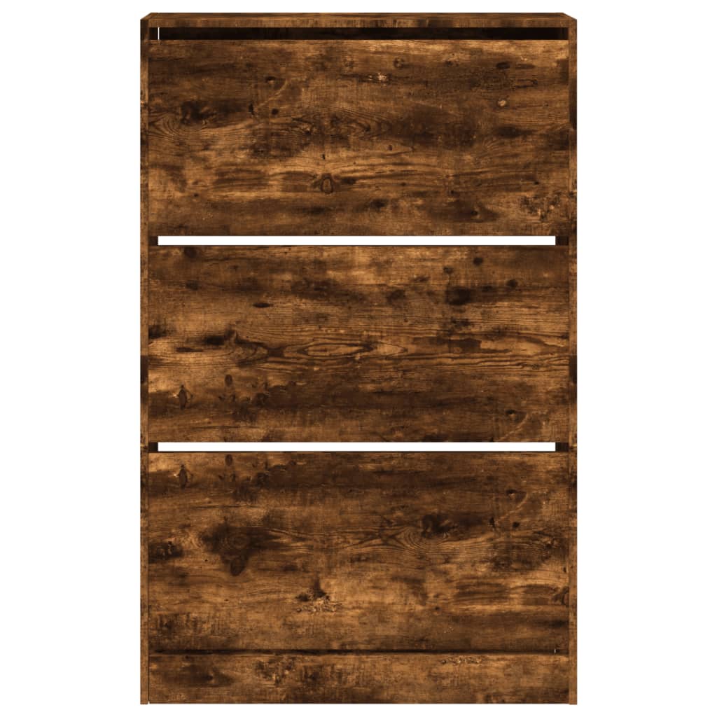 Füstös tölgy színű szerelt fa cipőszekrény 80 x 21 x 125,5 cm 5