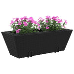 2 db fekete polyrattan növénytartó horoggal 4