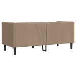 Kétszemélyes kávészínű műbőr Chesterfield kanapé 6