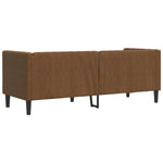 3 személyes barna műbőr Chesterfield kanapé 6