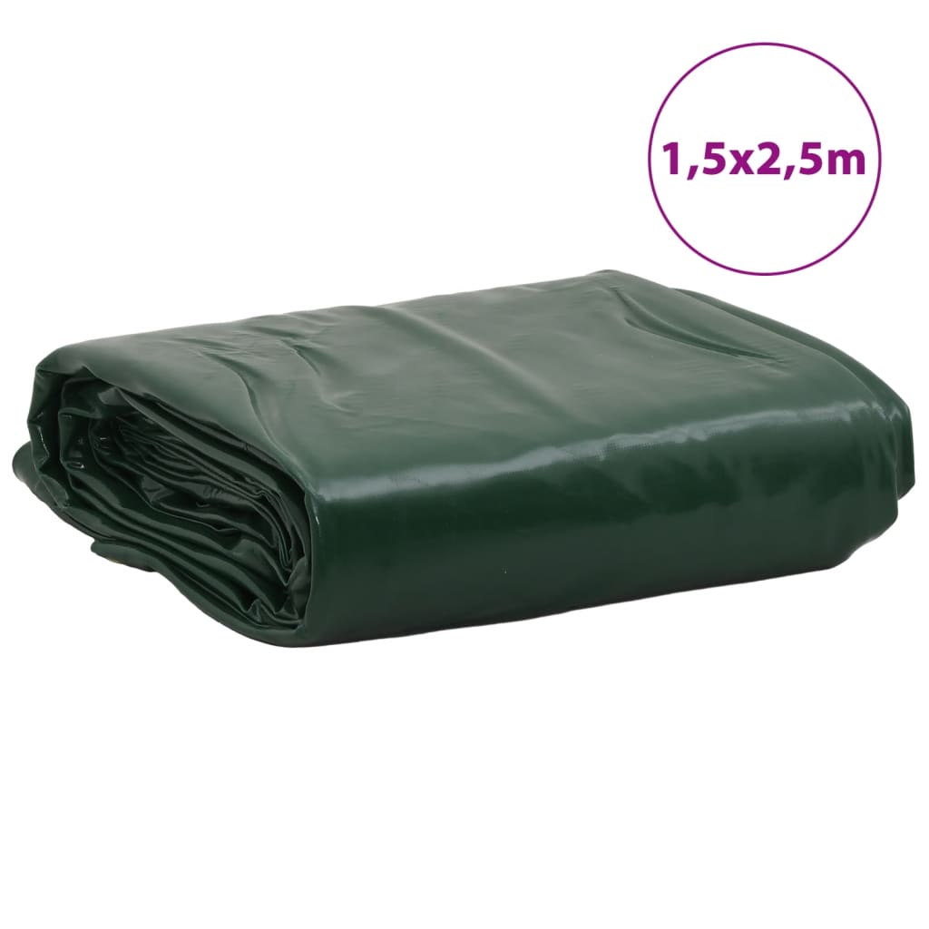 Zöld ponyva 1,5 x 2,5 m 650 g/m² 8
