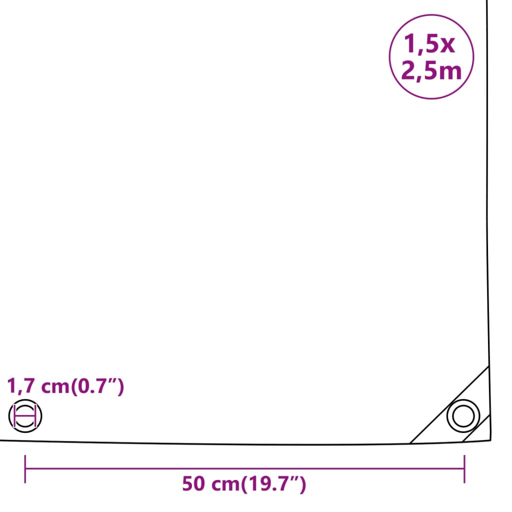 Zöld ponyva 1,5 x 2,5 m 650 g/m² 9
