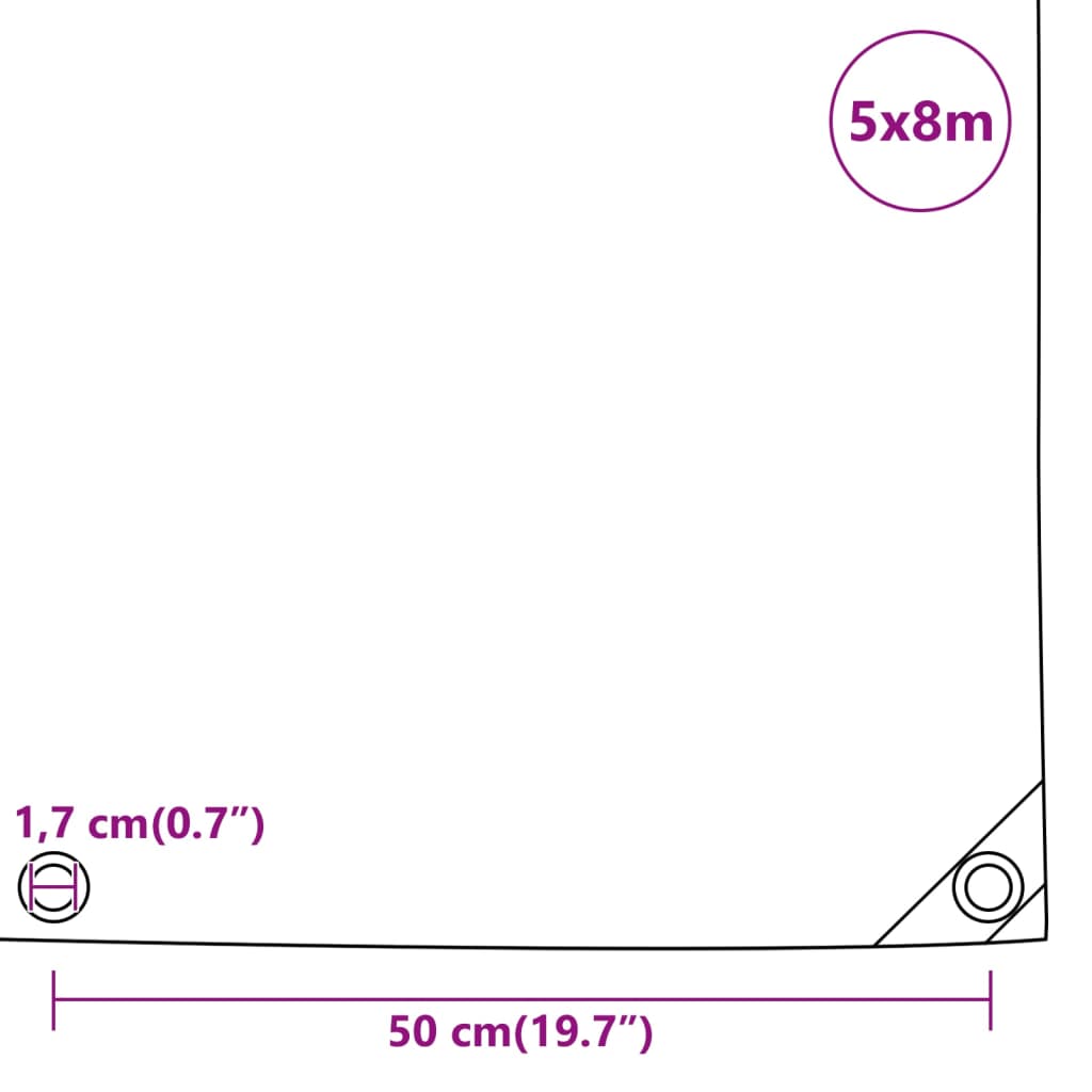 Fehér ponyva 5 x 8 m 650 g/m² 9