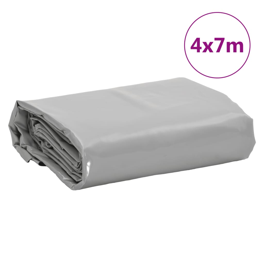 Szürke ponyva 4 x 7 m 650 g/m² 8