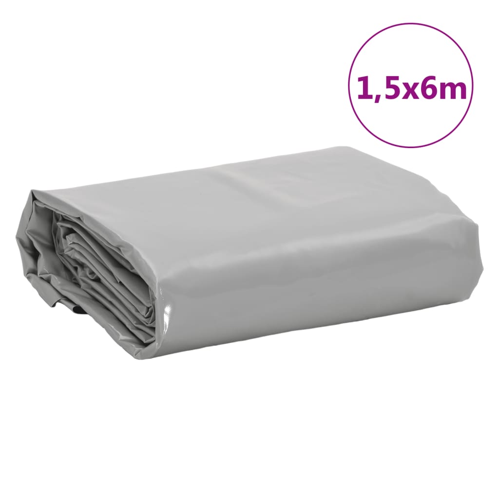 Szürke ponyva 1,5 x 6 m 650 g/m² 8