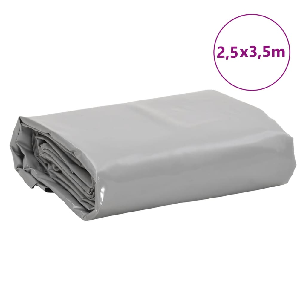 Szürke ponyva 2,5 x 3,5 m 650 g/m² 9