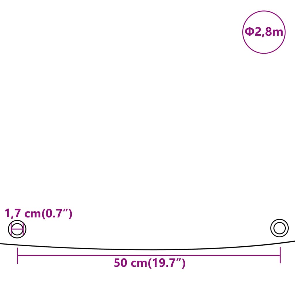 Szürke ponyva Ø 2,8 m 650 g/m² 9
