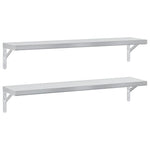 2 db ezüstszínű rozsdamentes acél fali polc 100 x 23,5 cm 2