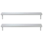 2 db ezüstszínű rozsdamentes acél fali polc 100 x 23,5 cm 5