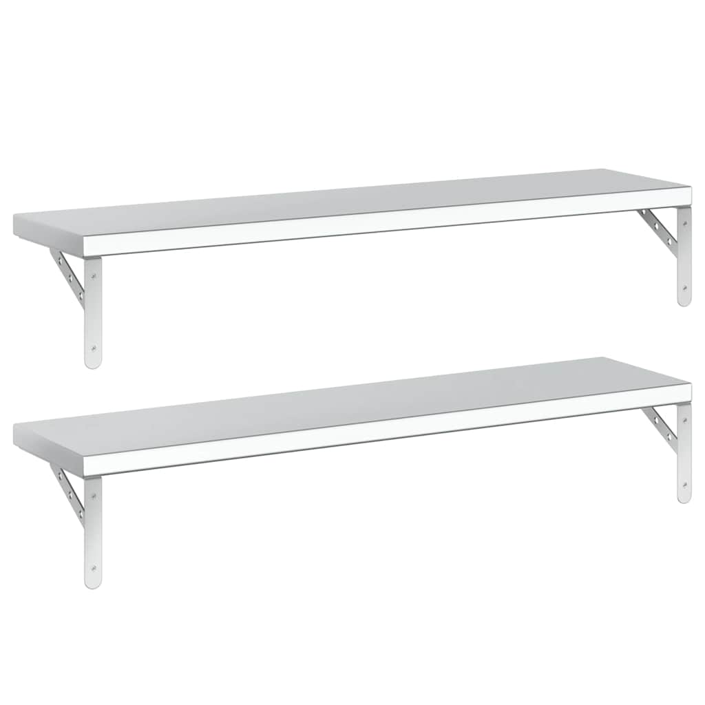 2 db ezüstszínű rozsdamentes acél fali polc 100 x 23,5 cm 7