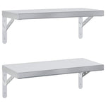 2 db ezüstszínű rozsdamentes acél fali polc 50 x 23,5 cm 2