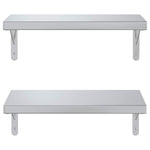 2 db ezüstszínű rozsdamentes acél fali polc 50 x 23,5 cm 5