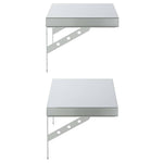2 db ezüstszínű rozsdamentes acél fali polc 50 x 23,5 cm 6