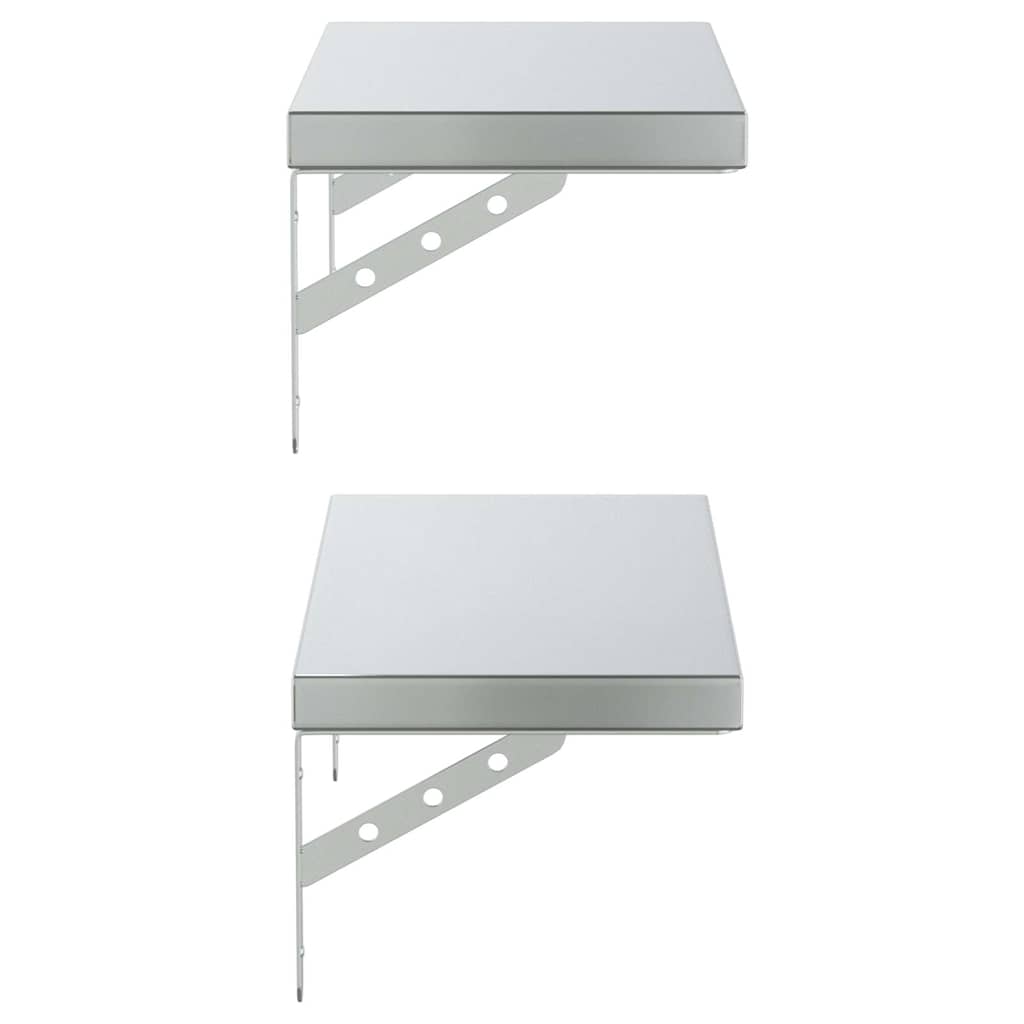 2 db ezüstszínű rozsdamentes acél fali polc 50 x 23,5 cm 6