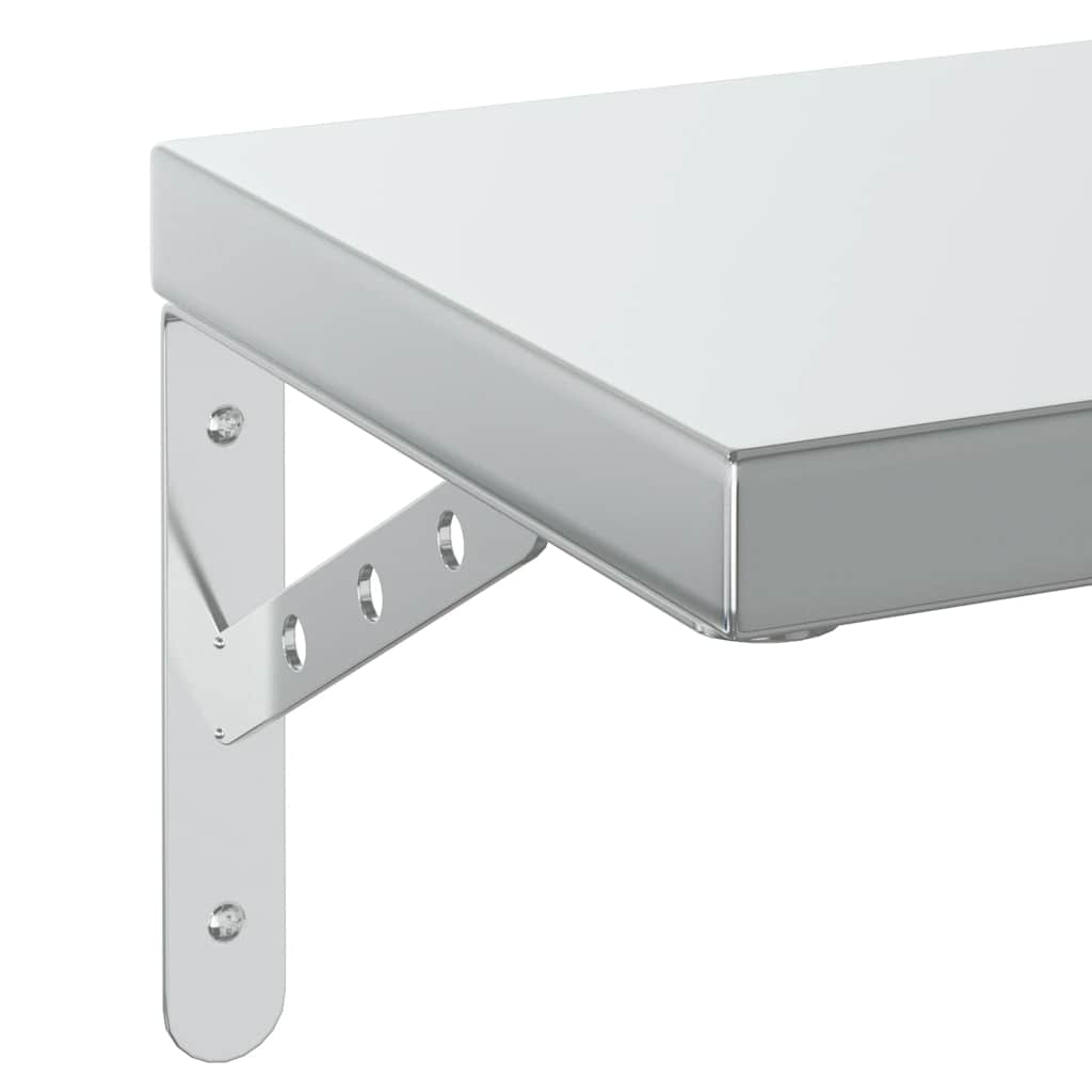 2 db ezüstszínű rozsdamentes acél fali polc 50 x 23,5 cm 8