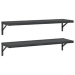 2 db fekete rozsdamentes acél fali polc 100 x 30 cm 2