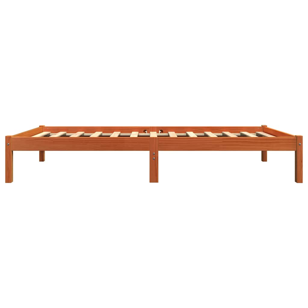 Viaszbarna tömör fenyőfa ágy matrac nélkül 90 x 190 cm 5