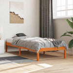 Viaszbarna tömör fenyőfa ágy matrac nélkül 90 x 200 cm
