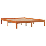 Viaszbarna tömör fenyőfa ágy matrac nélkül 150 x 200 cm 3