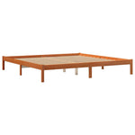 Viaszbarna tömör fenyőfa ágy matrac nélkül 200 x 200 cm 3