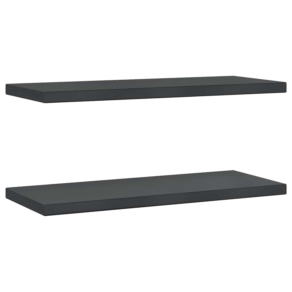 2 db fekete rozsdamentes acél fali polc 75 x 30 cm 2