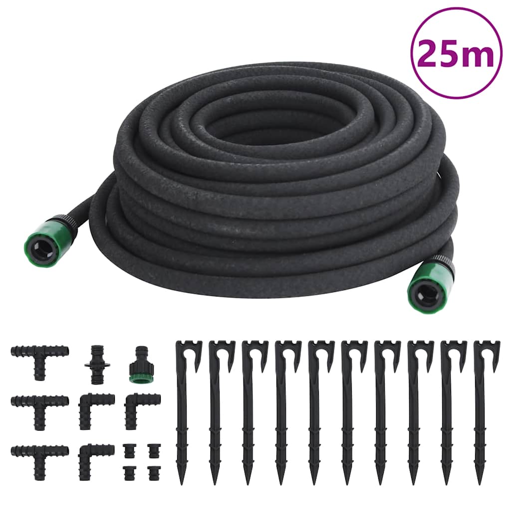 Fekete gumi kerti esőztető tömlő 0,6" 25 m