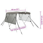 Háromágú bimini tető hálós oldalfalakkal 183x(137-152)x137 cm 12