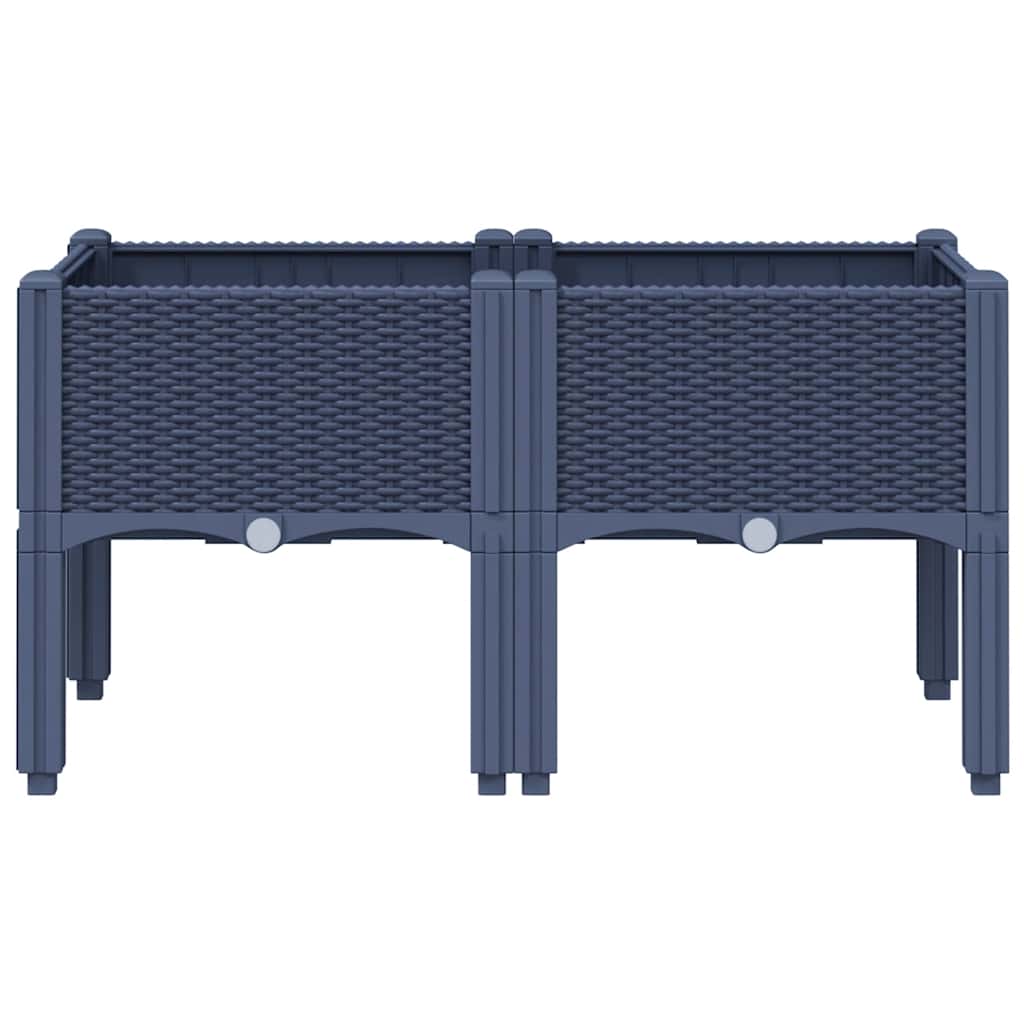 Kékszürke PP rácsos kerti ültetőláda 80 x 40 x 42 cm 3