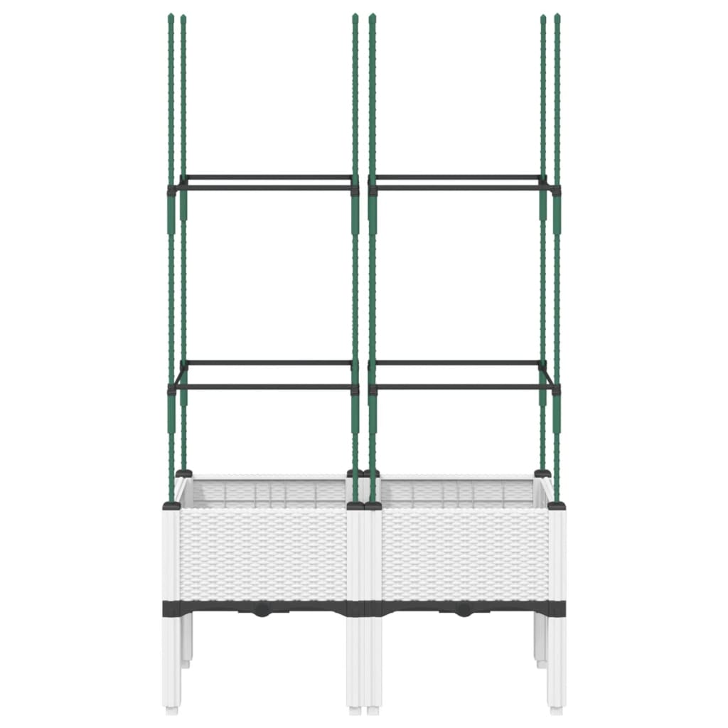 Fehér polipropilén rácsos kerti ültetőláda 80 x 40 x 142,5 cm 3