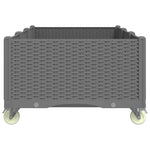 Világosszürke PP rácsos kerekes ültetőláda 150 x 80 x 54 cm 4