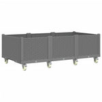 Világosszürke PP rácsos kerekes ültetőláda 150 x 80 x 54 cm 5