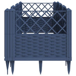 Kékszürke PP kerti virágláda cövekekkel 123,5 x 43,5 x 43,5 cm 4