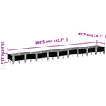 Kékszürke PP kerti virágláda cövekekkel 362,5 x 42,5 x 28,5 cm 8