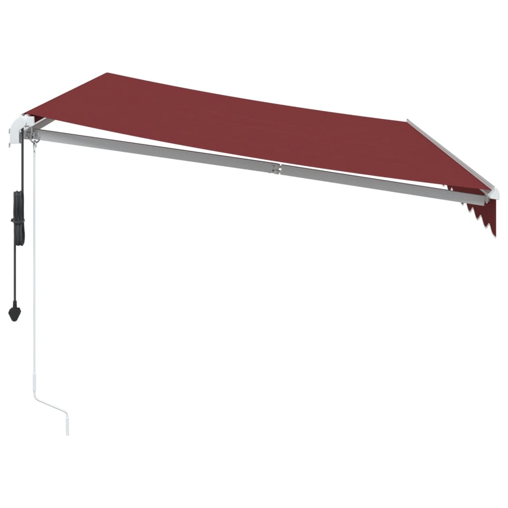 Burgundi vörös automata kihúzható LED-es napellenző 350x250 cm 4