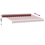 Burgundi vörös automata kihúzható LED-es napellenző 350x250 cm 10