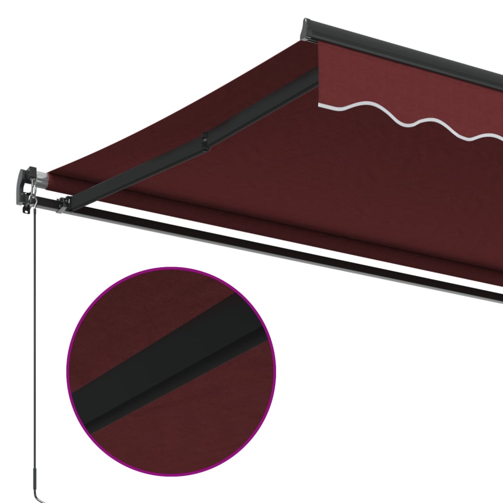Burgundi vörös kézzel kihúzható napellenző 500 x 350 cm 7