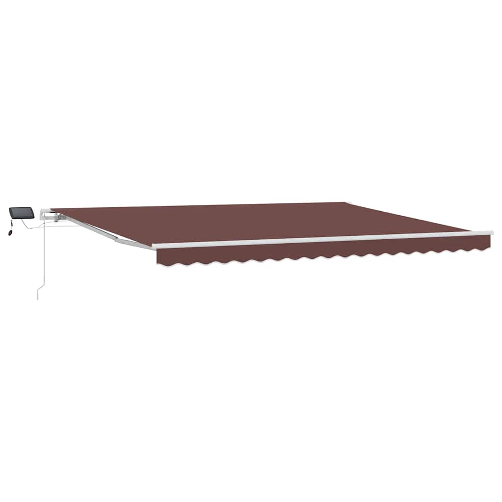 Barna kézzel kihúzható LED-es napellenző 450 x 300 cm 2