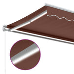 Barna kézzel kihúzható LED-es napellenző 400 x 350 cm 7