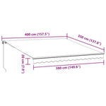 Barna kézzel kihúzható LED-es napellenző 400 x 350 cm 11