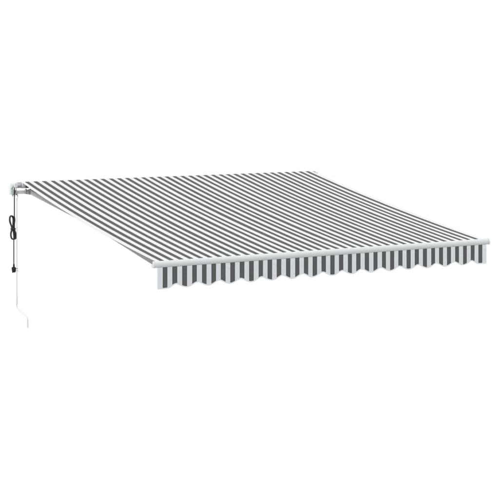 Antracitszürke-fehér LED-es automata napellenző 400 x 350 cm 2