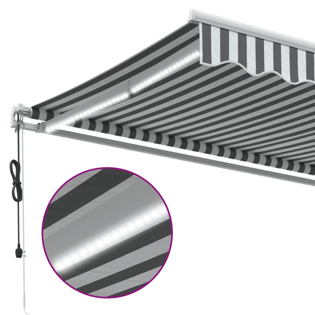 Antracitszürke-fehér LED-es automata napellenző 400 x 350 cm 8