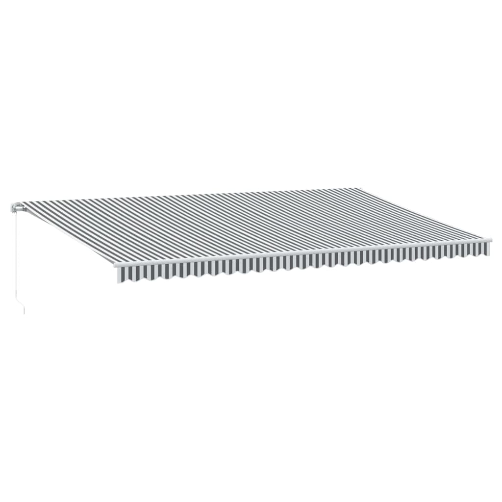 Antracitszürke-fehér LED-es kézi napellenző 600 x 350 cm 2