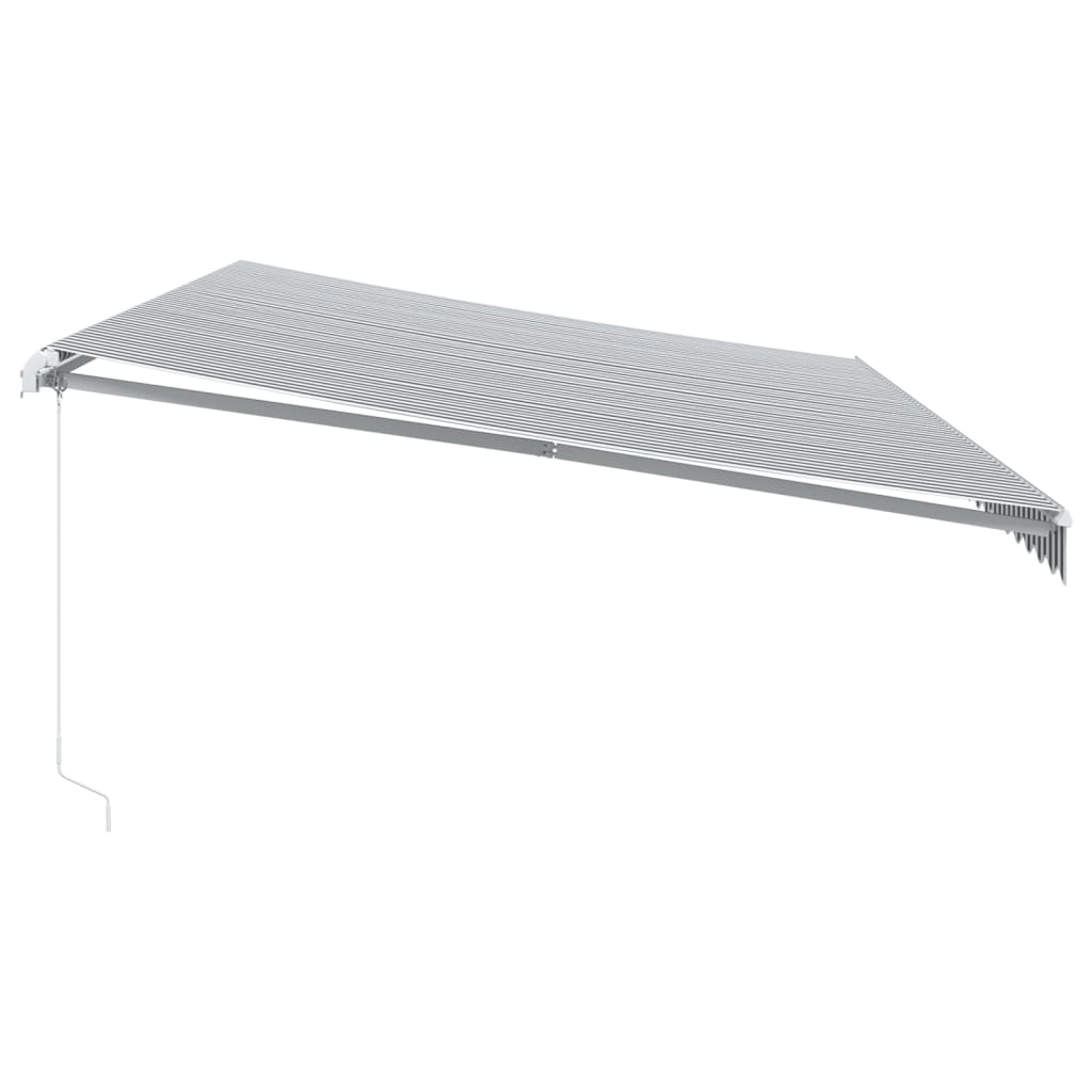 Antracitszürke-fehér LED-es kézi napellenző 600 x 350 cm 5