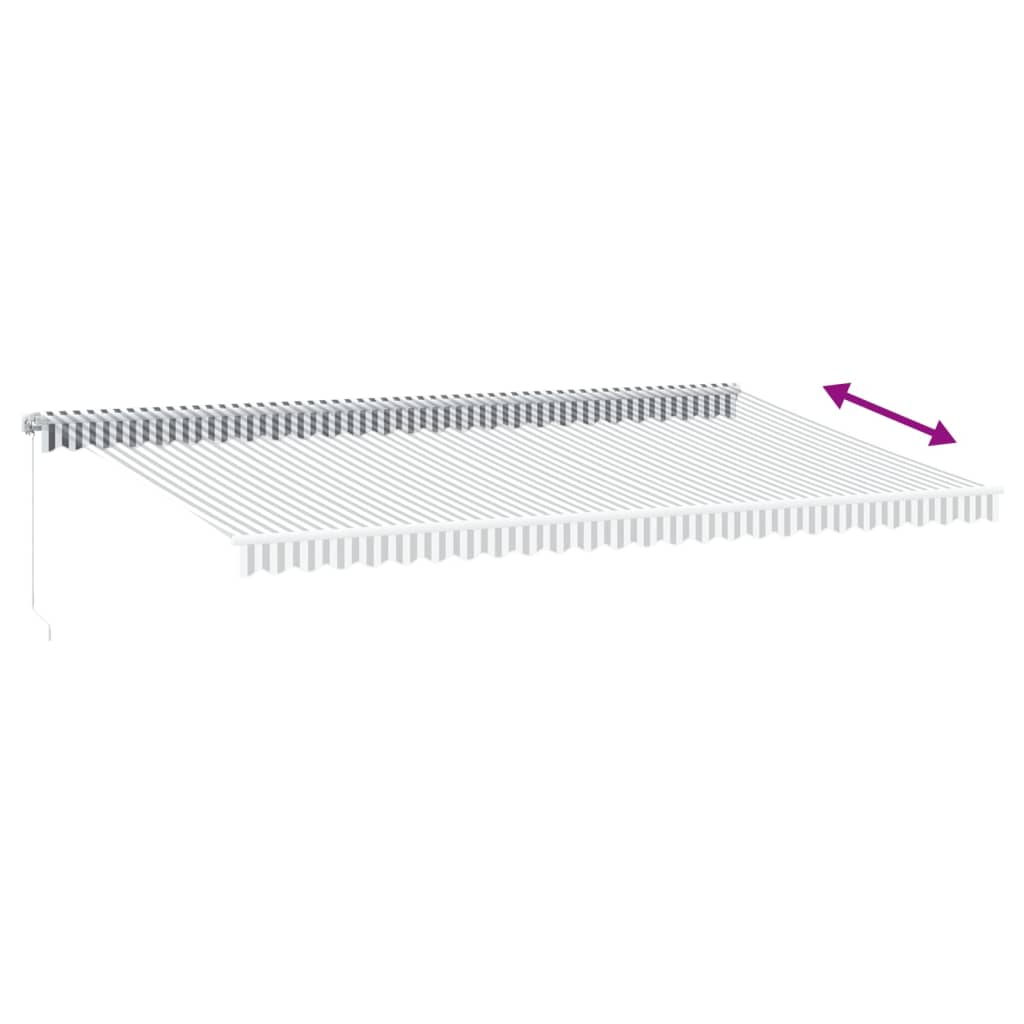 Antracitszürke-fehér LED-es kézi napellenző 600 x 350 cm 9